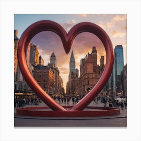 Heart Sculpture In New York City 1 Canvas Print