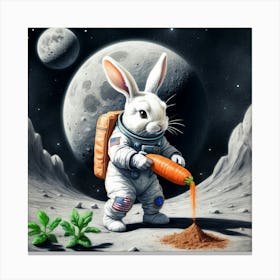 Rabbit On The Moon 6 Canvas Print