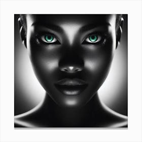 Black Woman With Green Eyes 39 Canvas Print