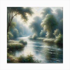 River In The Forest 1 Canvas Print