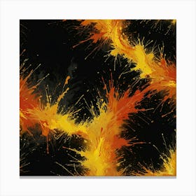 Orange Fire Splatters Canvas Print