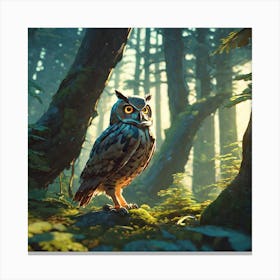 Owl In The Forest 227 Canvas Print