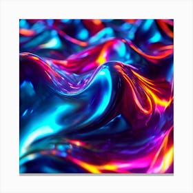 3d Light Colors Holographic Abstract Future Movement Shapes Dynamic Vibrant Flowing Lumi (14) Canvas Print