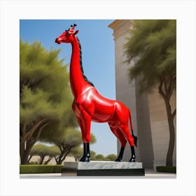 Estatua Marmol Jirafa Roja Canvas Print