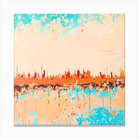Beach Cityscape Skyline Abstract Canvas Print