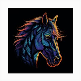 Neon Horse Head Canvas Print