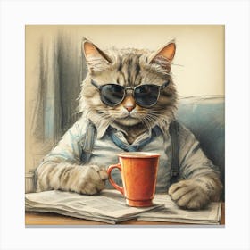 Cat In Sunglasses 2 Canvas Print