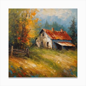 Farm In Autumn Canvas Print