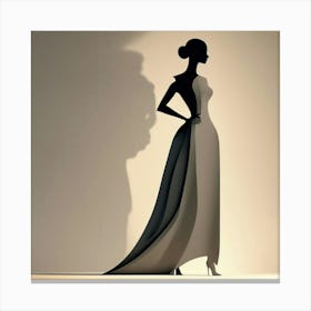 Silhouette Of A Woman In A Dress Canvas Print