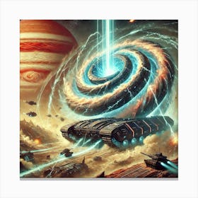 A Sci Fi Depiction Of A Cyclone Tank Generating A Canvas Print