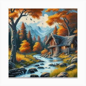 A peaceful, lively autumn landscape Canvas Print