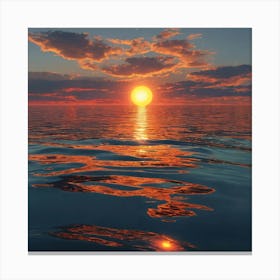 Sunset Over The Ocean Canvas Print