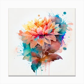 Watercolor Flower Abstract 6 Canvas Print