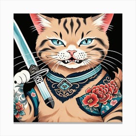 Samurai Cat 4 Canvas Print