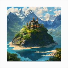 Castle On An Island 2 Canvas Print