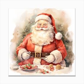 Santa Claus Eats Cake Canvas Print