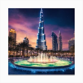 Dubai At Dusk 1 Canvas Print