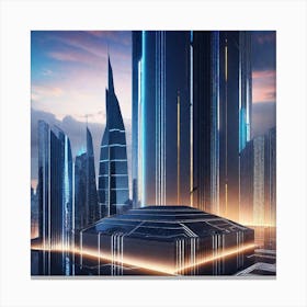 Futuristic Cityscape 127 Canvas Print