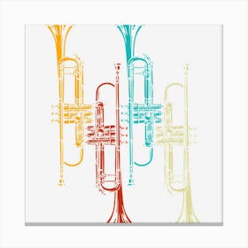 Retro Jazz Music Trumpeter Gifts Trumpet Canvas Print