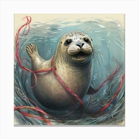 Seal In The Sea 1 Canvas Print