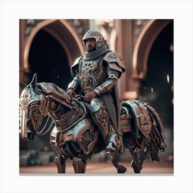 Knight On Horseback Canvas Print