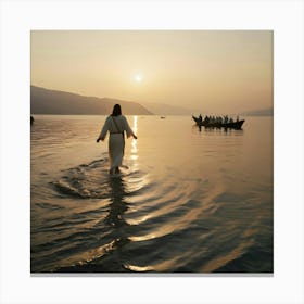 Jesus Walking In The Water 8 Canvas Print