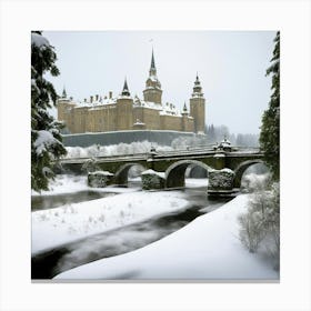 Snowy Castle In Spain Canvas Print
