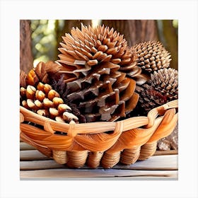 Pineconebasket Canvas Print