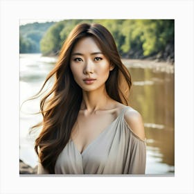 Attractive Asian Lady Canvas Print