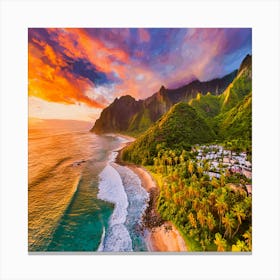 Sunset At Kauai Canvas Print