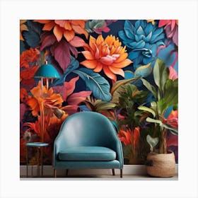 Flora Wall Mural Canvas Print