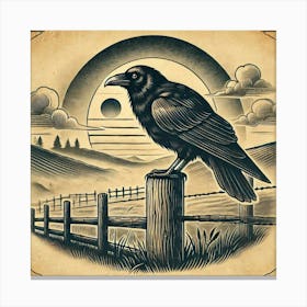 Tattoo Crow 1 Canvas Print