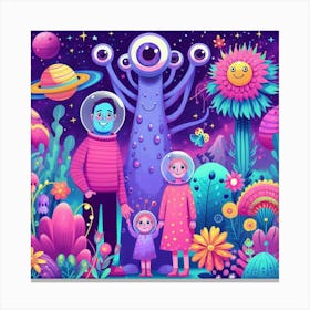 Family In Space Canvas Print