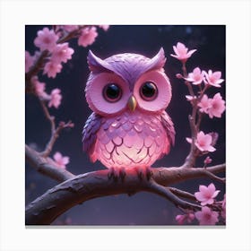 Pink Owl 1 Canvas Print