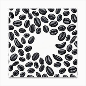 Black Beans In A Circle 3 Canvas Print