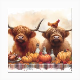 Autumn Highland Cow 3 Canvas Print