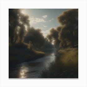 River In The Woods 20 Canvas Print