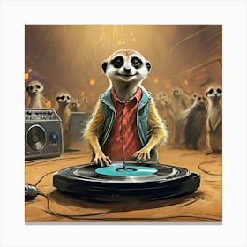 Meerkat Dj Canvas Print