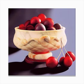Cherries In A Bowl Canvas Print