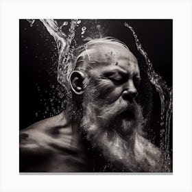 Old Man Splashing Water Canvas Print