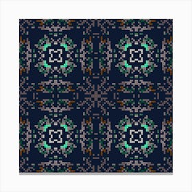 Abstract geometrical pattern with hand drawn decorative elements 3 Canvas Print