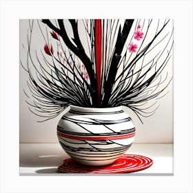 Black And White Vase Canvas Print