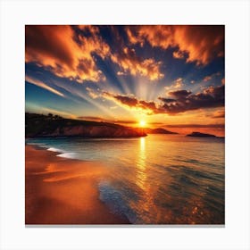 Sunset On The Beach 870 Canvas Print