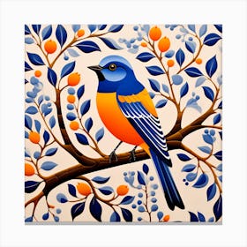 Talavera Pottery Mexico, Bird On a Branch, folk art, 119 Canvas Print