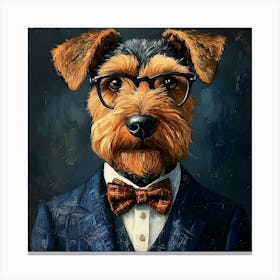 This Airedale Is All Business 5 Canvas Print