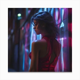 Neon Girl Canvas Print