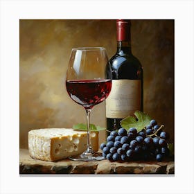 Wine And Cheese Art 2 Canvas Print