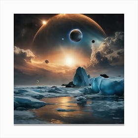 Ice Floes And Planets Canvas Print