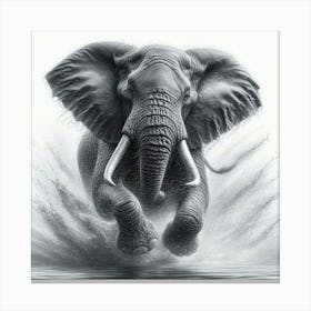 Elephant Splashing Water Stampe su tela