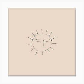 Sun with happy face Canvas Print